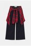 Women's Palazzo Plaid Shirt Detailed Special Design Denim Jean