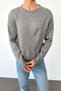 Men's Crew Neck Basic Knit Sweater Gray - 26125 - 2