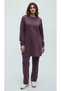 Women's Middle-Aged and Older Women's Zippered Side Pockets, Crewneck Pants, Elastic Waist, Pockets, Winter Two-Piece Suit - 2