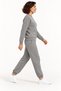 Women's Gray 3 Thread Crew Neck Fleece Tracksuit Set - 2