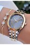 Gold Silver Color - Steel Strap Women's Wristwatch - Waterproof - with Bracelet Gift
