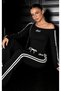Women's Adjustable Asymmetrical Collar Striped Body and Sweatpants 2-Piece Set - Top and Bottom - 6