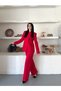 Women's Chinese Collar Authentic Button-Detail Jacket and Pants Set - 4