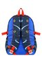 Blue Sonic Themed Leather Printed Men's Primary School Bag Thermal Lunch Bag and Pen Holder - 8