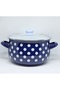 Emaye Dark Blue Polka Dot Pot for Milk, Yogurt, Sauce, and Menemen - 2