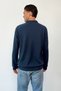 Men's Polo Collar Half Button Thessaloniki Sweatshirt Navy Blue - 6103 - 5