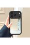 iPhone 17 Pro Compatible Makeup Mirror Shockproof Case Black Silicone Mirror Phone Case - 2