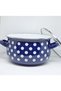 Emaye Dark Blue Polka Dot Pot for Milk, Yogurt, Sauce, and Menemen - 4