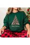 Christmas Printed Cotton 3 Thread Threaded Crew Neck Oversize Sweatshirt