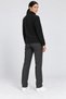 Women's Black Fleece Fabric Jacket Soft Winter Jacket with 3 Pockets on the Front and Detailed Soft Texture - 4