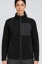 Women's Black Fleece Fabric Jacket Soft Winter Jacket with 3 Pockets on the Front and Detailed Soft Texture - 6