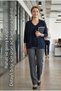 Women's Mercerized Comfortable Fit V-Neck Blouse and Cardigan Set