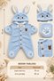 0-6 Months Baby Rabbit Welsoft Plush Jumpsuit Hooded Winter Sleeping Bag - 3