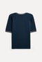 Men's Navy Blue Striped Oversize Crew Neck T-Shirt - 2
