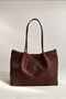 Brown Suede Knitted Detailed Tote Bag - 6