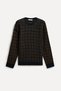 Men's Navy Blue Textured Crew Neck Sweater