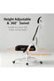 Height Adjustable 360° Swivel Office Chair, Black and White Ergonomic Rotating Desk Chair for Indoor Working - 7