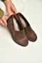 Z602081502 Brown Suede Wedge Sole Casual Women's Shoes - 2