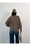 Oversize Baklava Jacquard Pattern Crew Neck Drop Shoulder Women's Loose Knitwear Sweater - 6