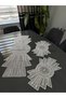 French Lace Tulle Guipure Stylish Luxury 3-Piece Runner Living Room Set Coffee Table Console Cover-Tv Unit Set