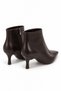 Crocet Zippered Crocodile Patterned Pointed Toe Thin Heeled Women's Boots - 3