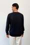 Men's Crew Neck Z Embroidered Sweatshirt Navy Blue - 27K 5012 - 5