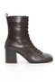 Genuine Leather Zippered Brown Heeled Women's Boots - Zb155