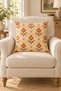 Orange Floral and Bird Patterned 4-Piece Throw Pillow Cover Set (Double-Sided) - 2