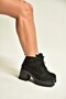 Z965065902 Black Suede Thick Heeled Women's Boots - 2