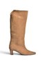 Z654280161 Mink Genuine Leather Suede Thick Heeled Women's Boots - 7