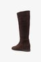 Delia Brown Suede Leather Hidden Heel Boots - 2