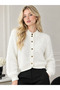 Women's Luxury, Furry Textured and Buttoned Cardigan