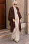 Liva Women's Tasseled Oversize Knitwear Poncho Bitter Brown