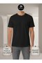 Men's Crew Neck T-Shirt Black – 95% Cotton 5% Lycra Combed Cotton, Comfortable Fit, Breathable
