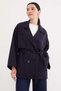 Cape and Belted Wide Sleeve Oversize Trench Coat - 3