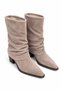 Valeris Mink Suede Genuine Leather Thick Heeled Drawstring Boots - 2