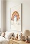 1 Piece White Wooden Framed Watercolor Effect Rainbow and Cloud Pattern Wooden Painting - Children's and Baby's Room and Home Decoration Painting - 3