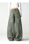 Y2K Angel Wings Embroidered Washed Baggy Jean Pants - 2