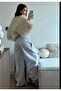 Women's Folded High Waist 3 Thread Ribbed Baggy Sweatpants - 8