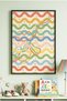 1 Piece Black Wooden Framed Colorful Wavy Line Concept Wooden Painting - Children's and Baby's Room and Home Decoration Painting