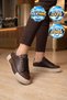 Women's Brown Lace-Up Thick-Soled Stylish Comfortable Sneaker Daily Casual Walking Shoes 261261 - 2