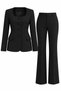 Black Round Neck Jacket and Trousers Set - 24Y98625 - 2
