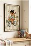 1 Piece Black Wooden Framed Guitarist Cat Concept Wooden Painting - Children's and Baby's Room and Home Decoration Painting - 2