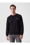 Peak New Season Black Crew Neck Printed Men's Thick Sweatshirt