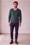 Classic Wool Blend V-Neck Men's Knitwear Sweater - 2