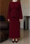 Women's Off-Shoulder Spanish Sleeve Hijab Knitwear Double Combination Set