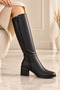 Women's Below-The-Knee Boots with Zipper and Side Elastic - 3