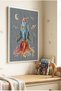1 Piece White Wooden Framed Retro Spaceship Patterned Painting Wooden Painting - Children's and Baby's Room and Home Decoration Painting - 2