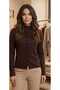 Front Button and Pleated Detail Turtleneck a Quality Steel Knitwear Sweater - 4