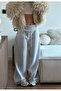 Women's Folded High Waist 3 Thread Ribbed Baggy Sweatpants - 5